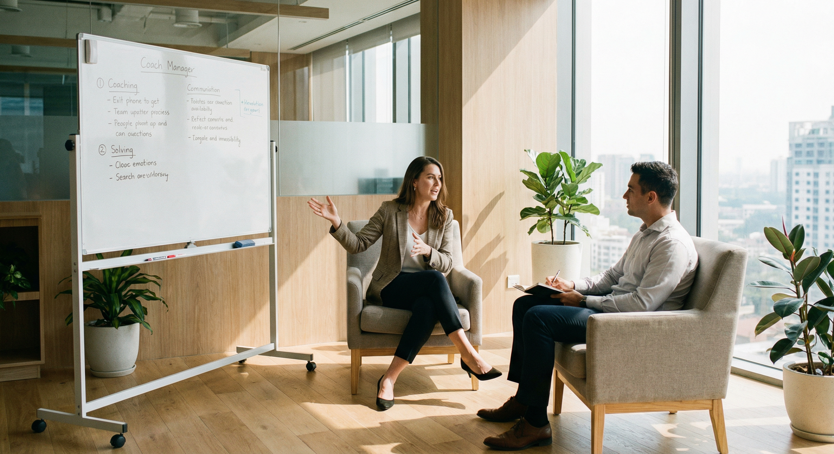 Coach und Berater im Gespräch mit Kunden