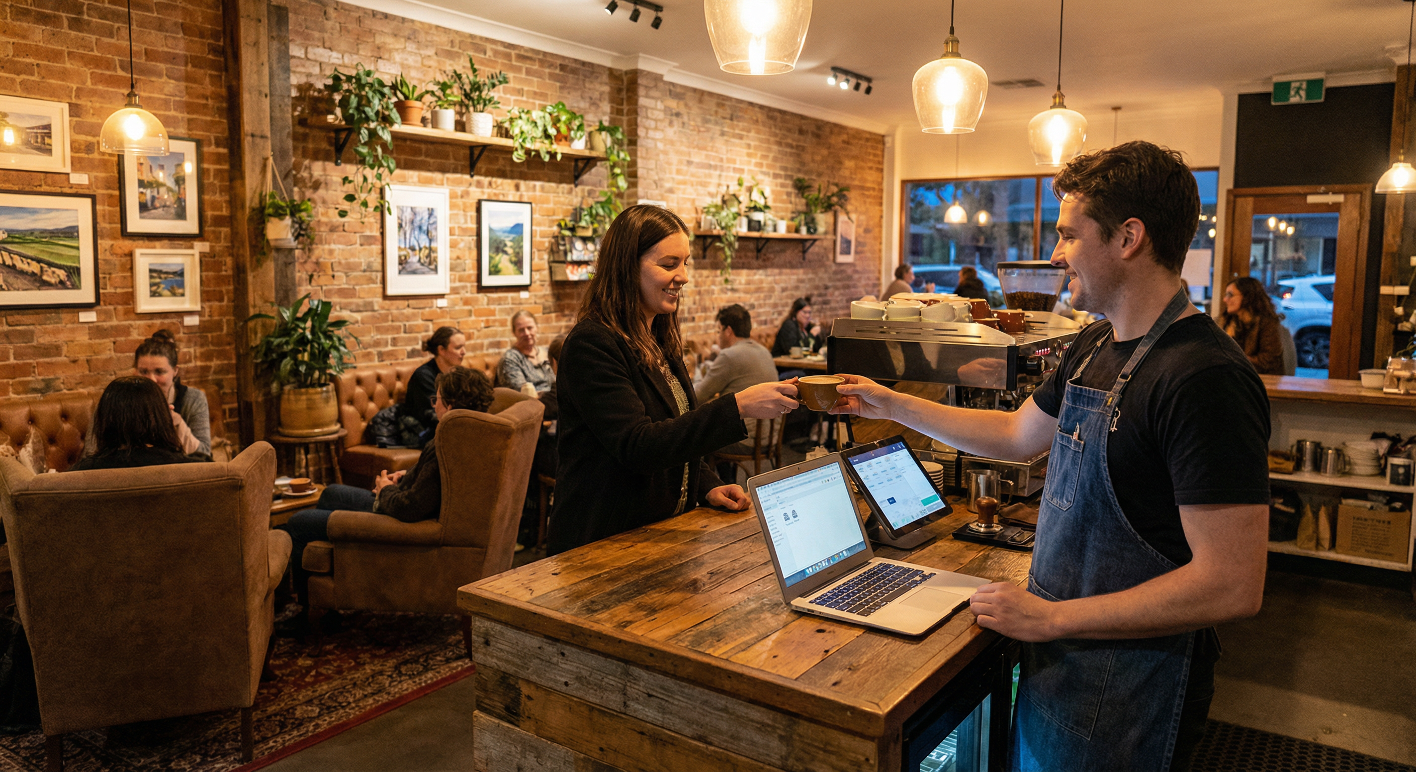 Lokales Café und kleine Unternehmen